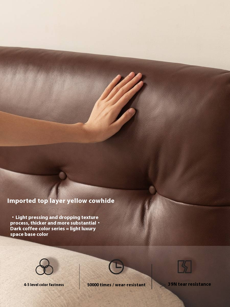 Leather Soft Bed French Retro Style