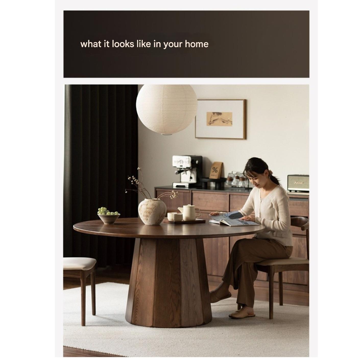 Ash, Black Walnut Solid Wood Modern Large Dining Table
