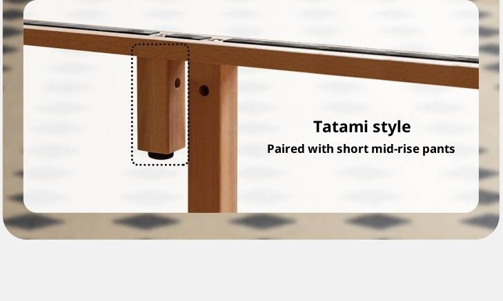 Cherry Solid Wood Suspended Bed with Light