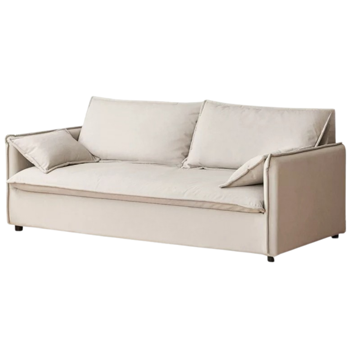 Cream-style washable fabric sofa with relaxed silhouette