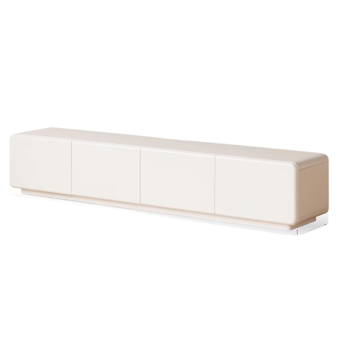 Poplar Solid Wood Floor TV Cabinet Cream Style.