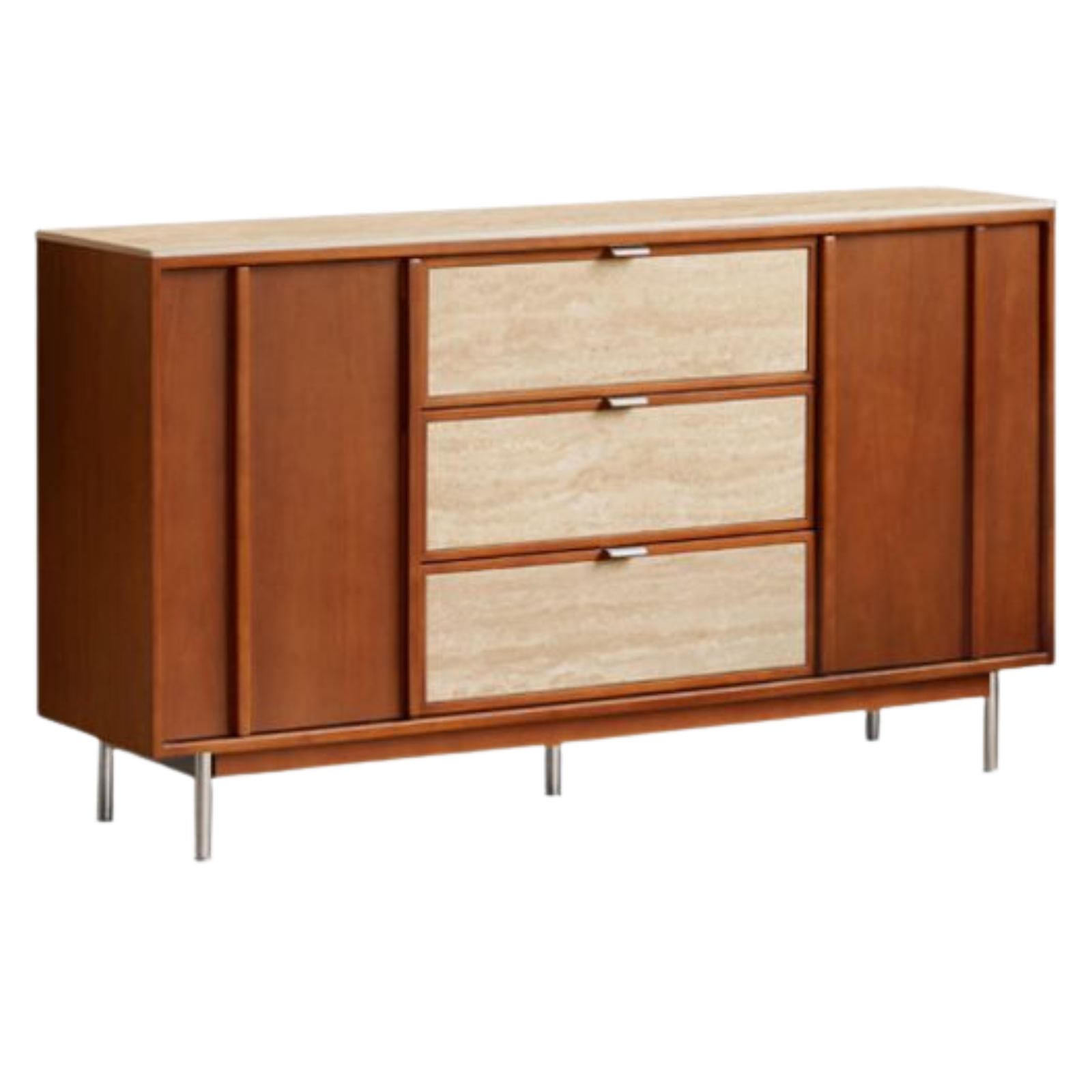 Poplar Solid Wood Medieval Style Retro Buffet