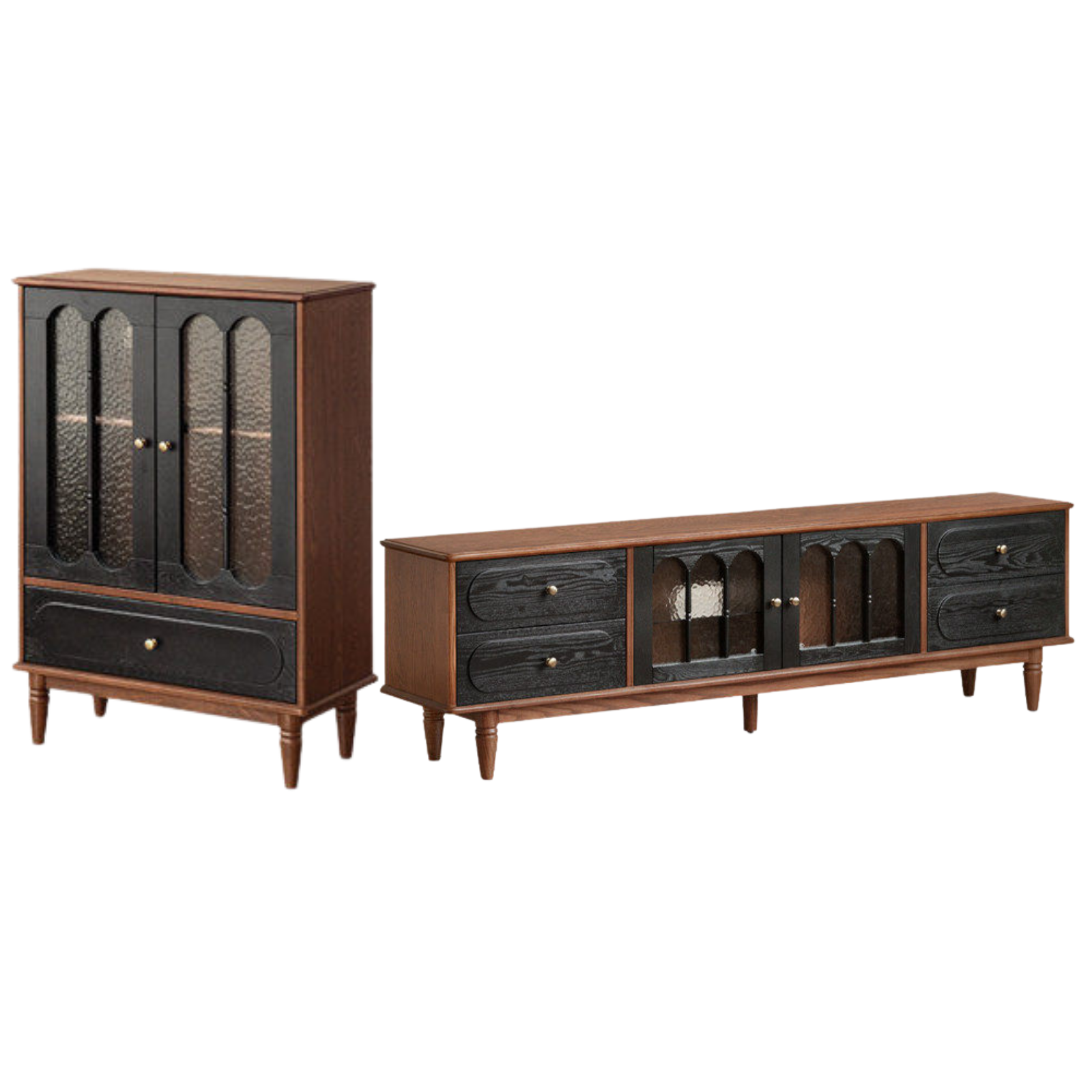 Ash Solid Wood French Retro TV Cabinet