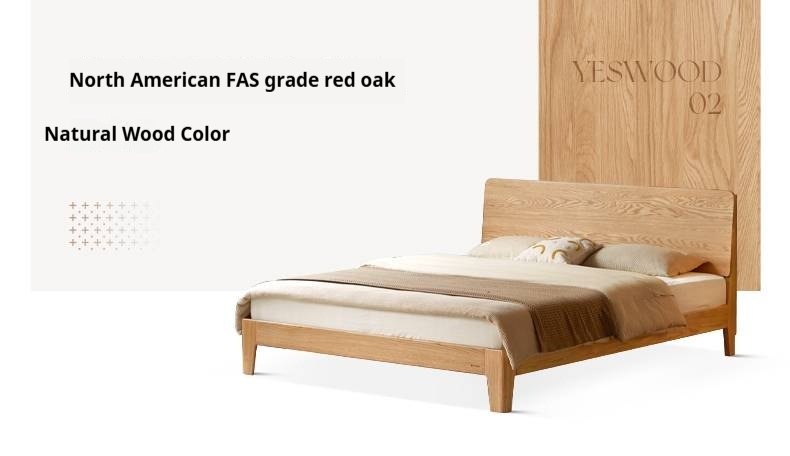 Black Walnut, Golden Sandalwood Solid Wood Italian Style Light Luxury Bed