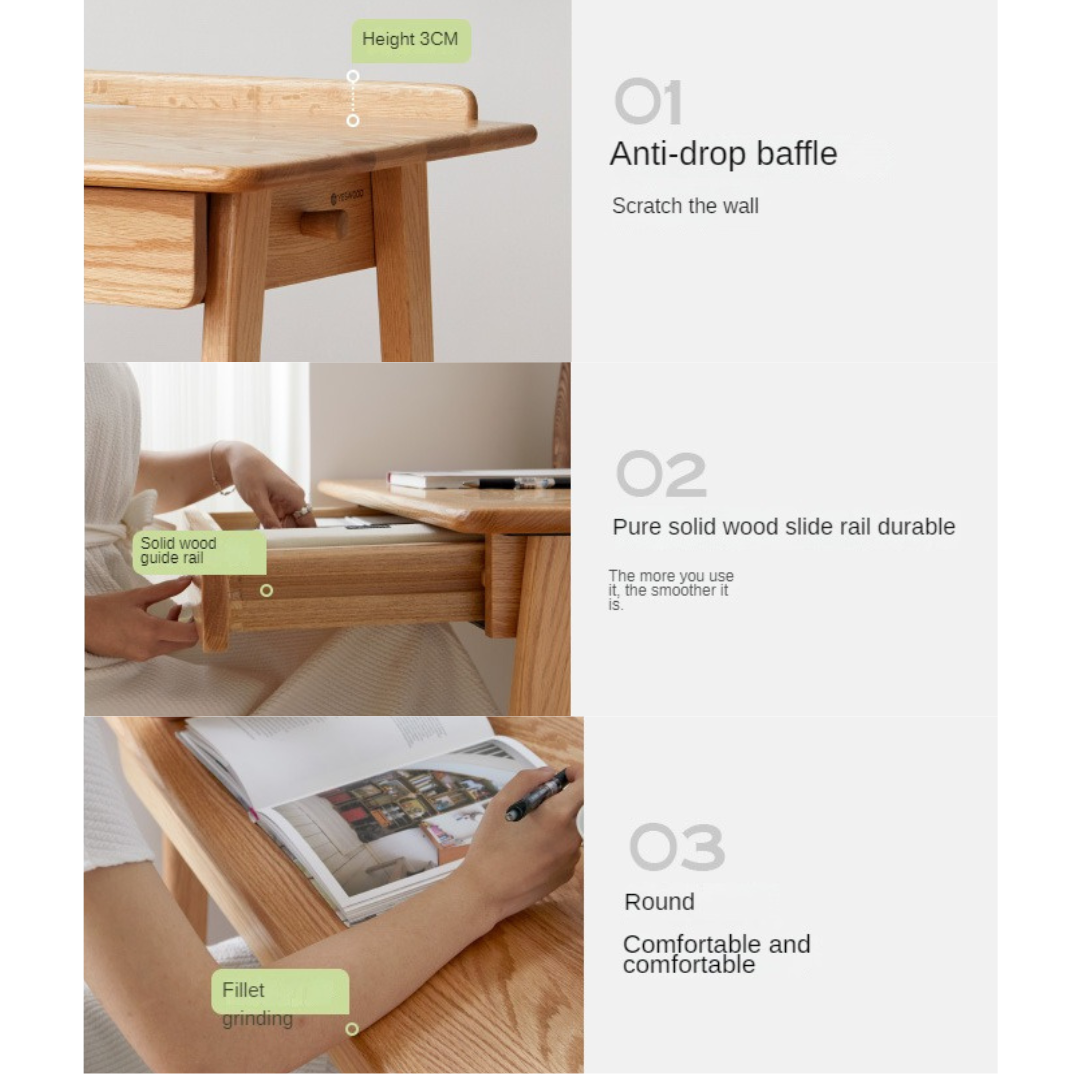 Oak Solid Wood Office Desk, Console Table