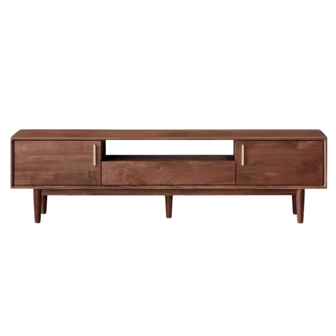 Black Walnut Solid Wood TV Stand Cabinet