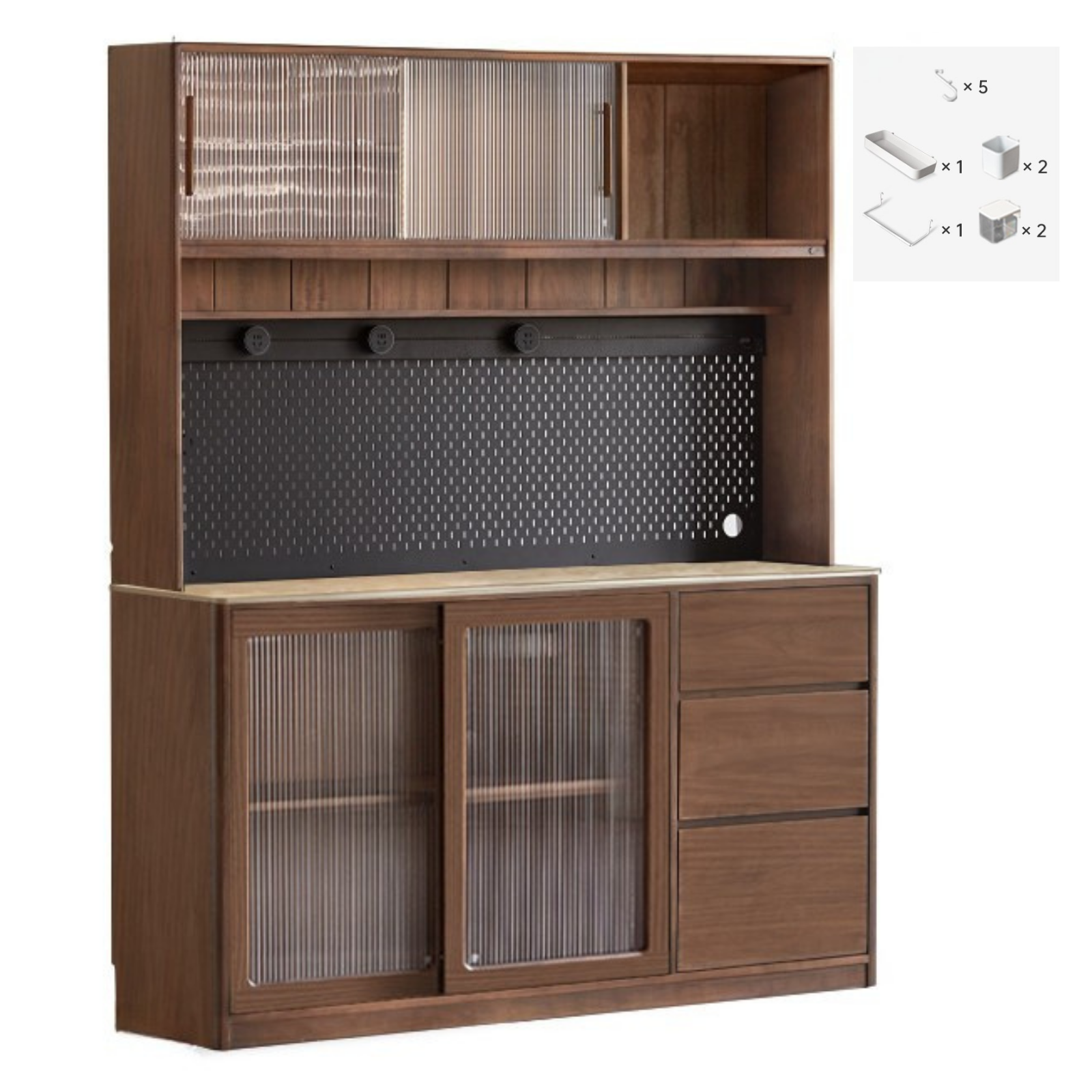 Sandalwood, Ash, White Ash Solid Wood Rock Board Modern Sideboard