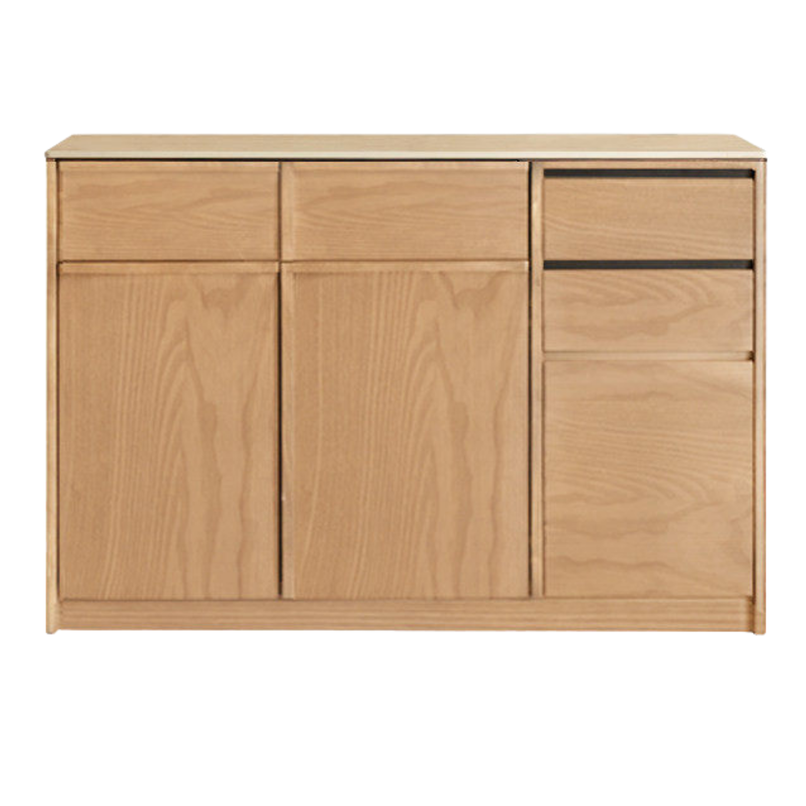 Black Walnut, Sandalwood, Ash Solid Wood Dining Cabinet Antique Style Rock Board