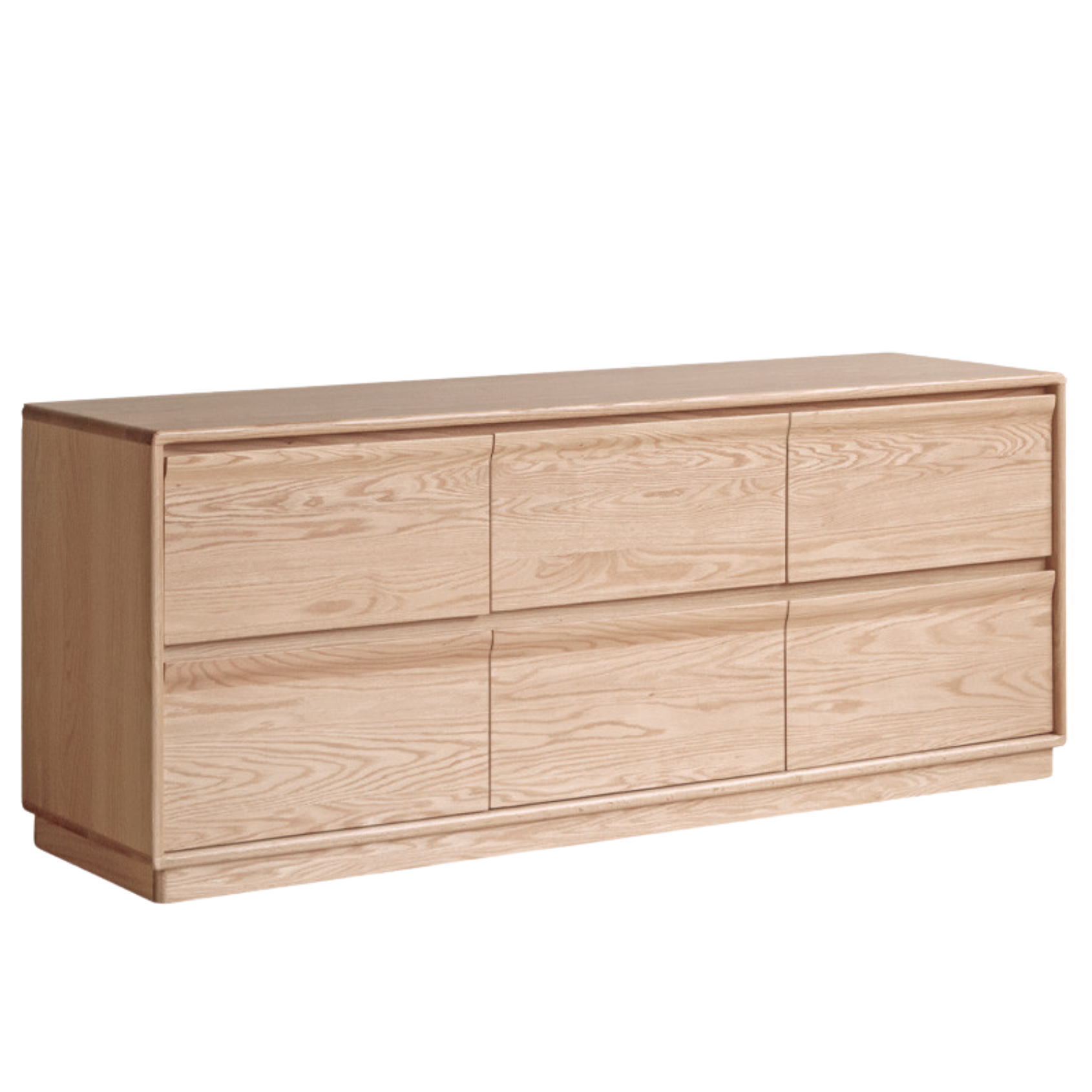 Ash Solid Wood Log Style Six Drawers Cabinet