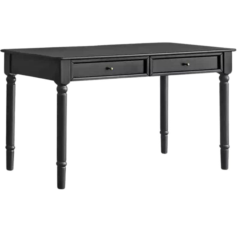 Solid Rubberwood American Retro Black Computer Desk.