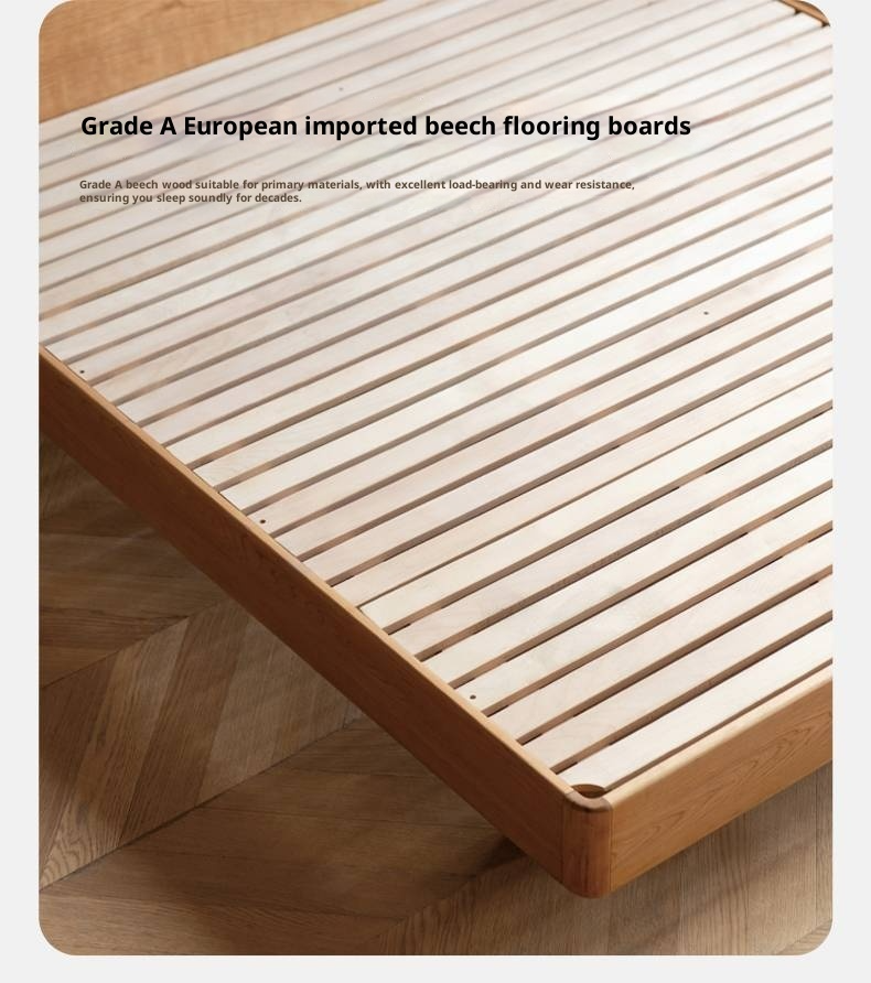 Cherry Solid Wood Suspended Bed with Light