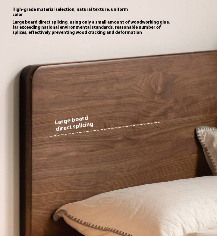 Black Walnut Solid Wood Light Luxury Box Bed