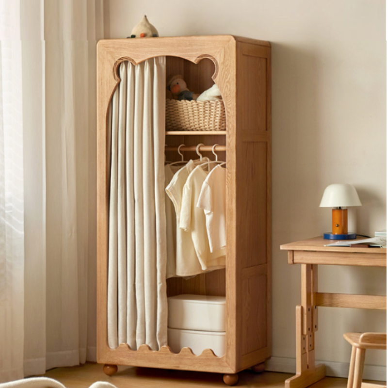 Beech Solid Wood Children's Wardrobe.