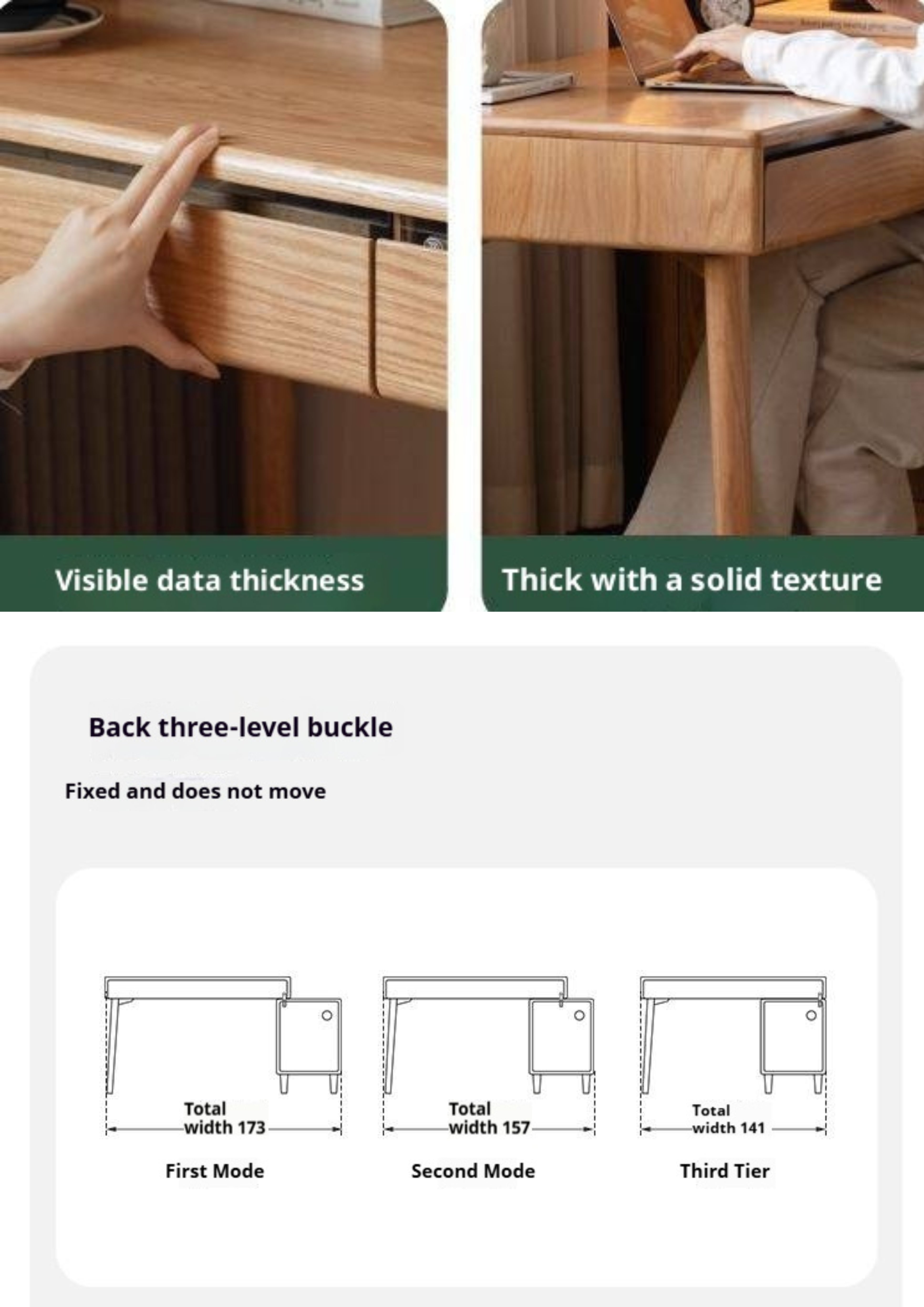 Oak Solid Wood Modern Office Desk