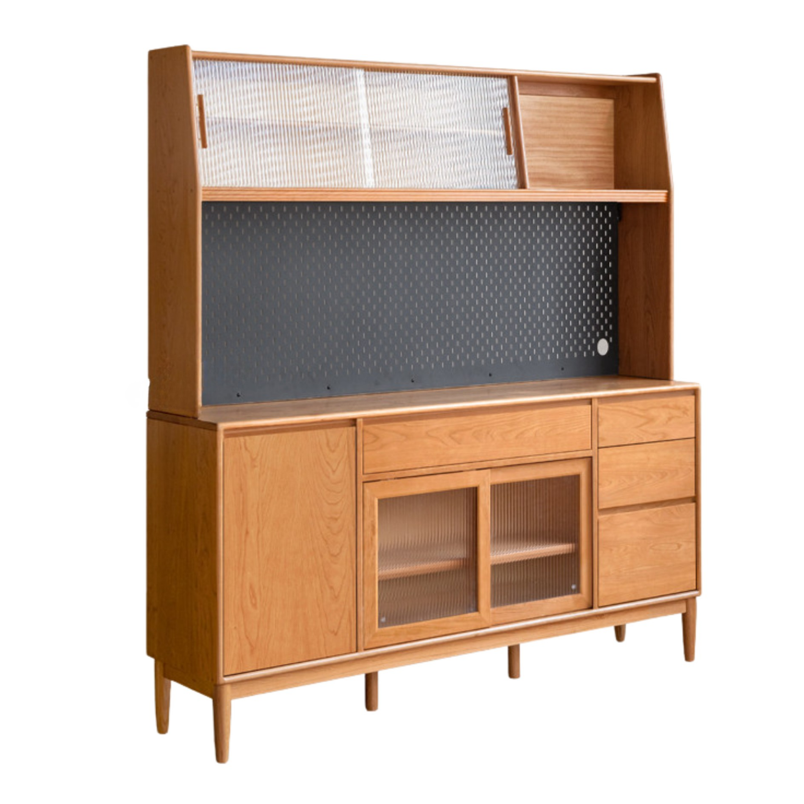 Cherry Solid Wood Medieval Style Dining Sideboard