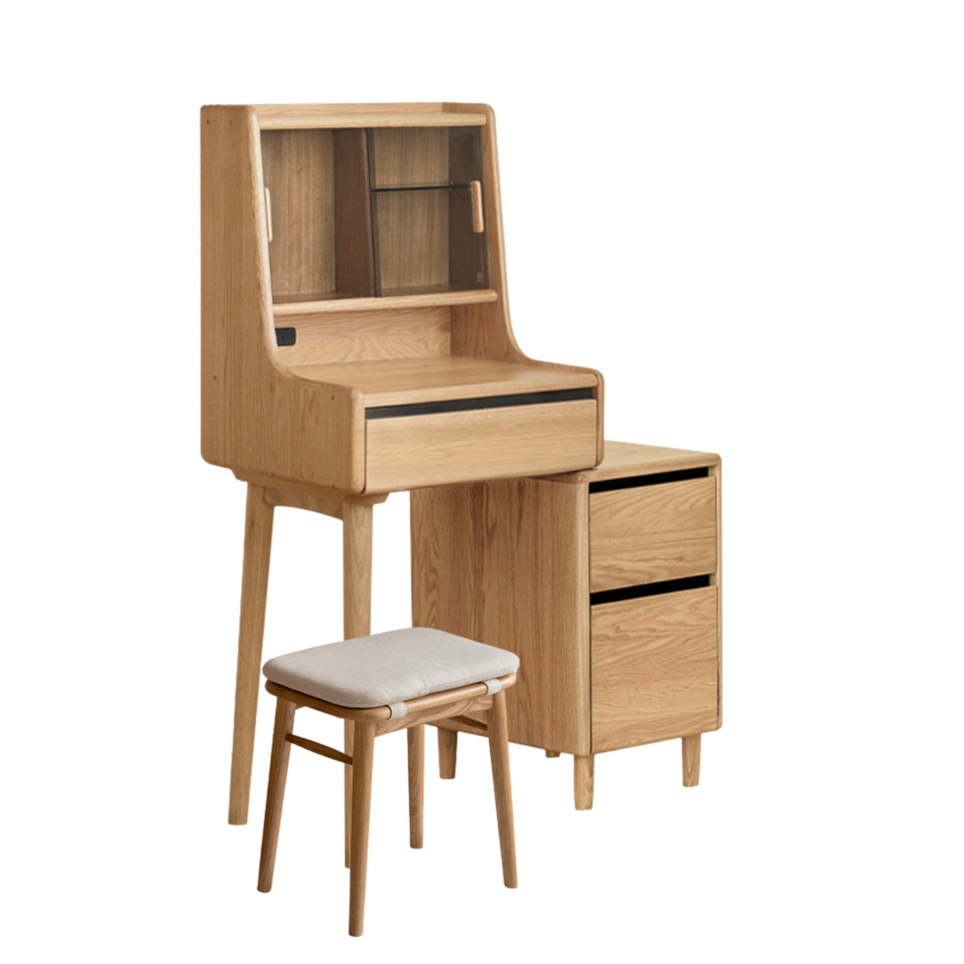 Ash Solid Wood Lighted Vanity Table.