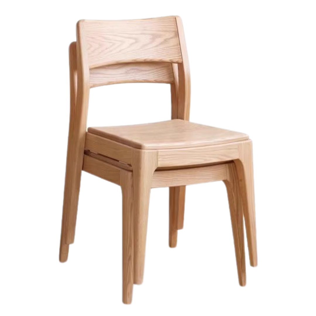 Solid Rubberwood, Ash, Oak Solid Wood Stacking Dining Chair