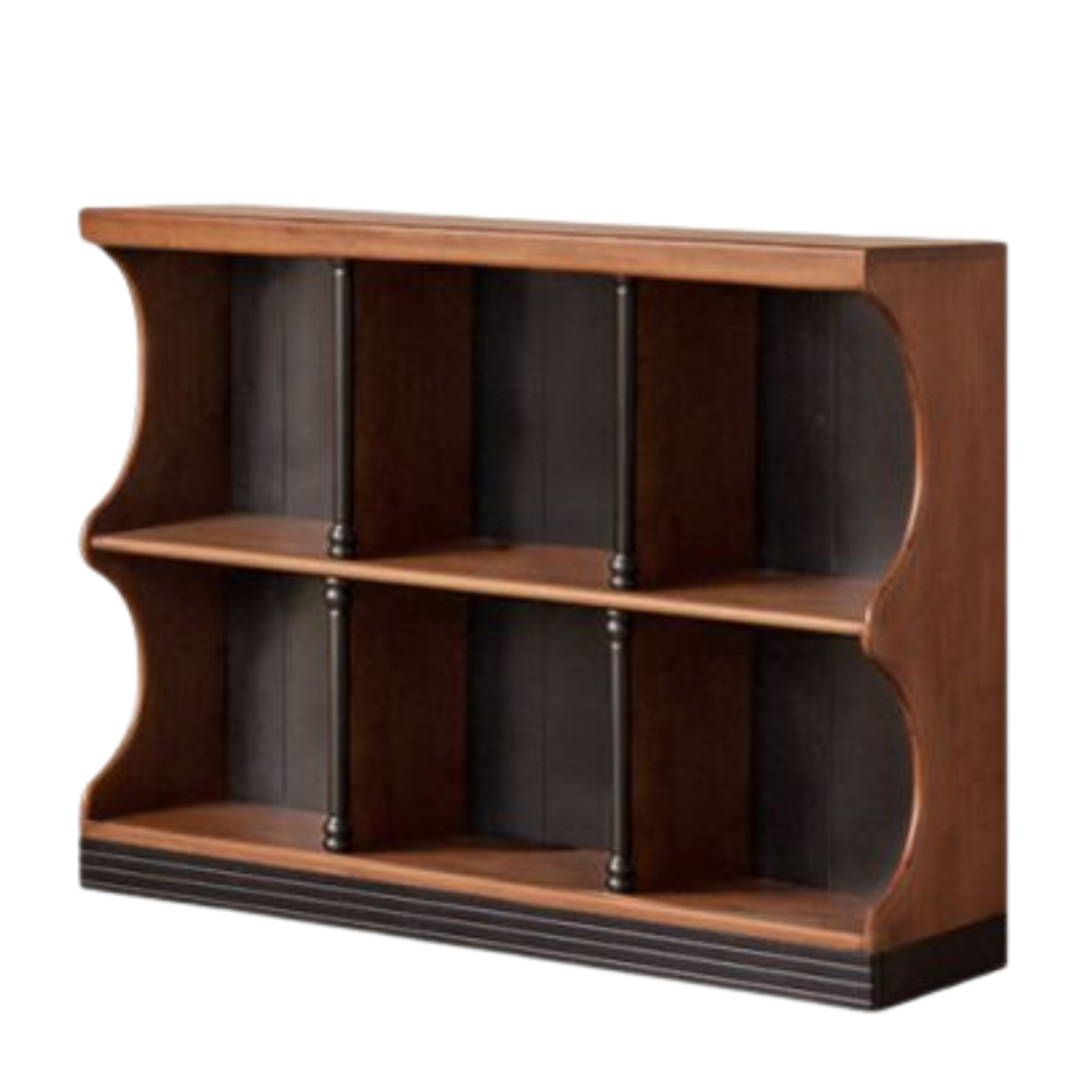 Solid RubberWood French Retro Bookcase with Storage Cabinet