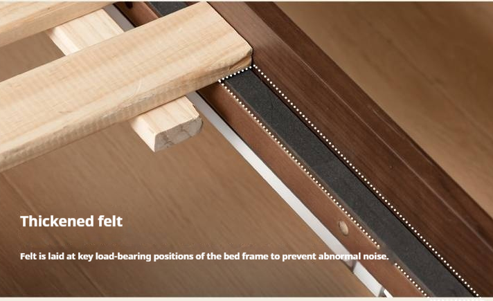 Black Walnut Solid Wood Luxury Leather with Light Bed