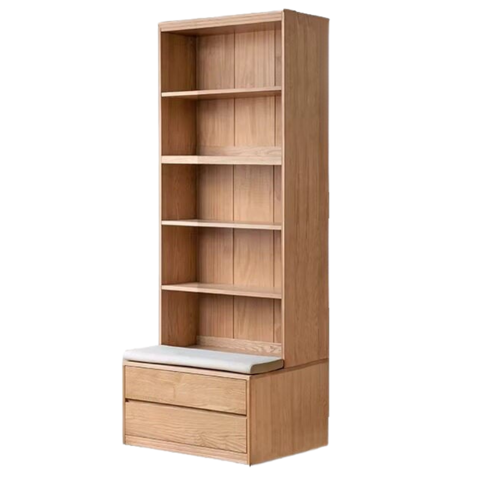 Ash, Oak Solid Wood Modern Combination Bookcase Integrated Card Seat