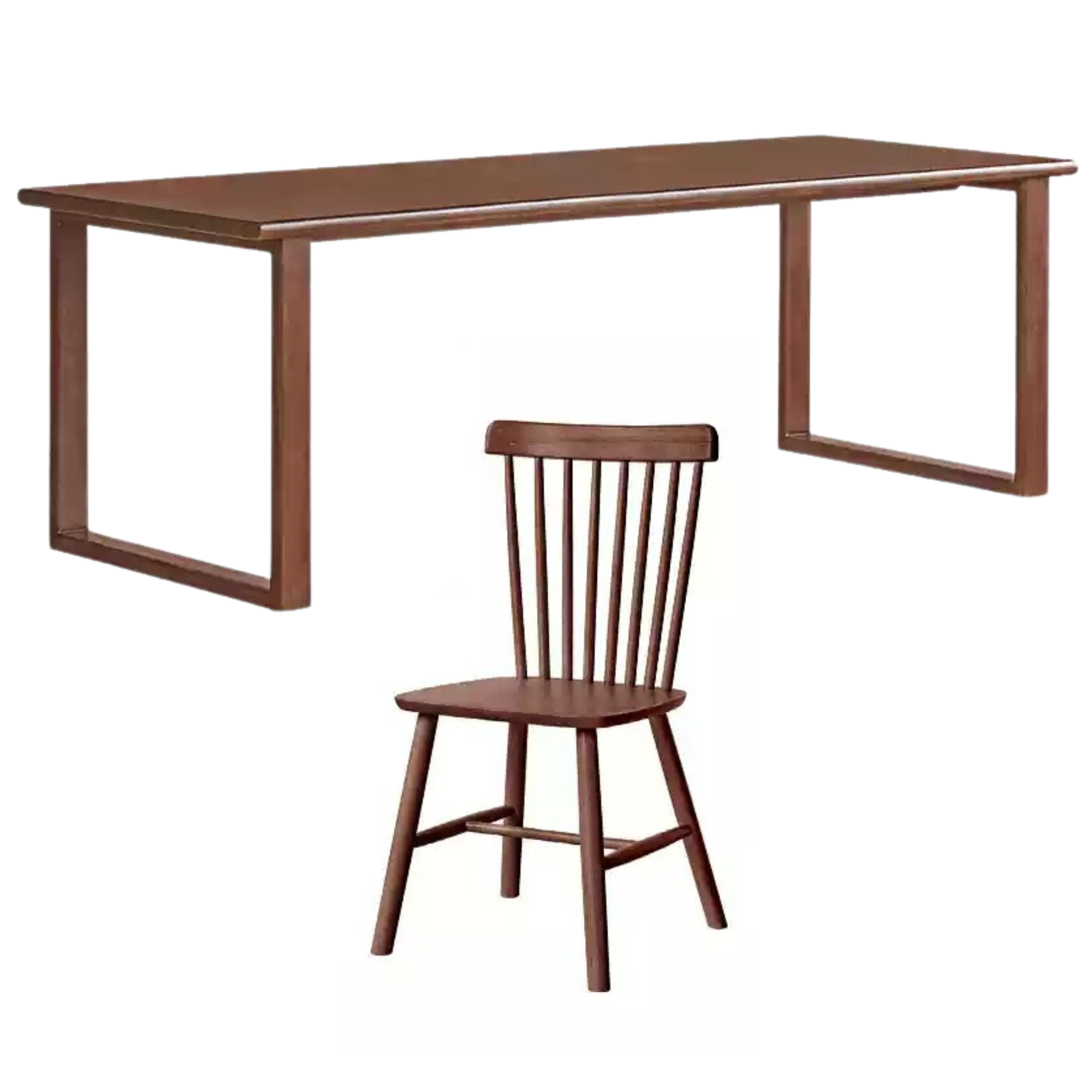 Solid Rubberwood Rectangular Dining Table