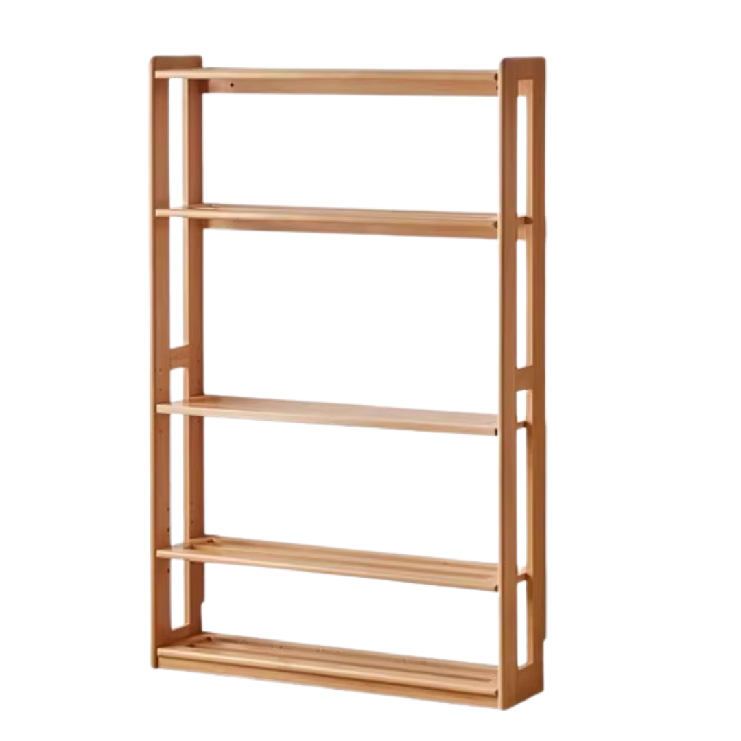 Beech, Oak Solid Wood Floor-To-Ceiling Bookshelf, Toy Storage