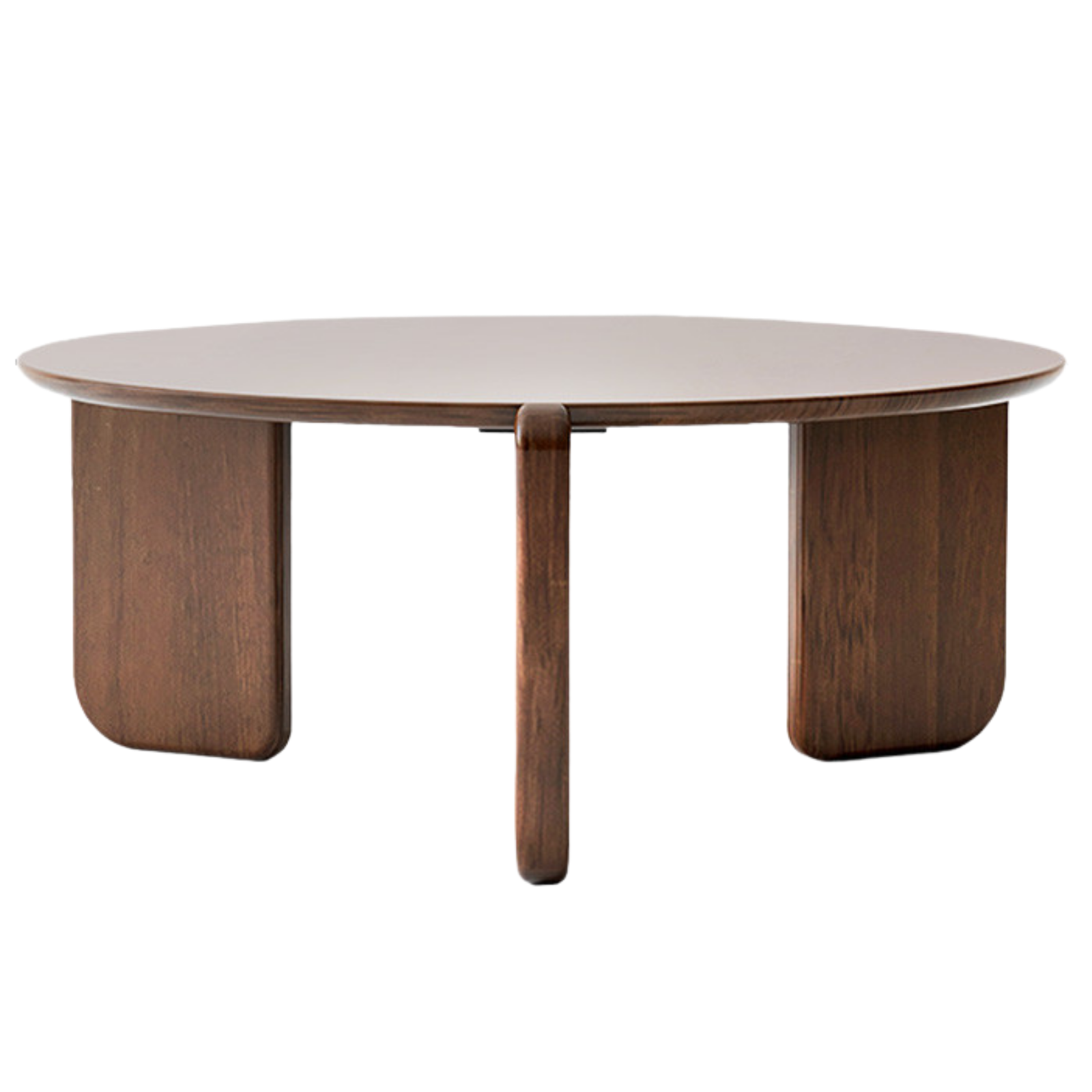Black Walnut, Sandalwood Solid Wood Slate Round Tea Coffee Table