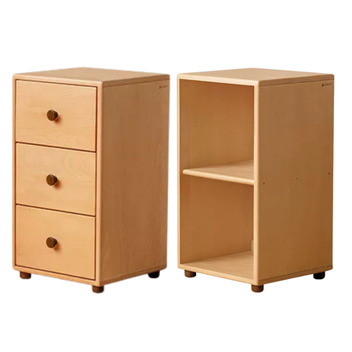 Beech, Solid Rubberwood Children's Bucket Cabinet