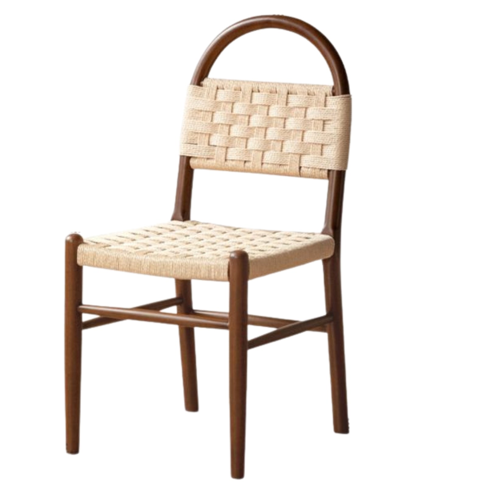 4pcs Solid RubberWood Dining Braided Chair Retro Vintage Style