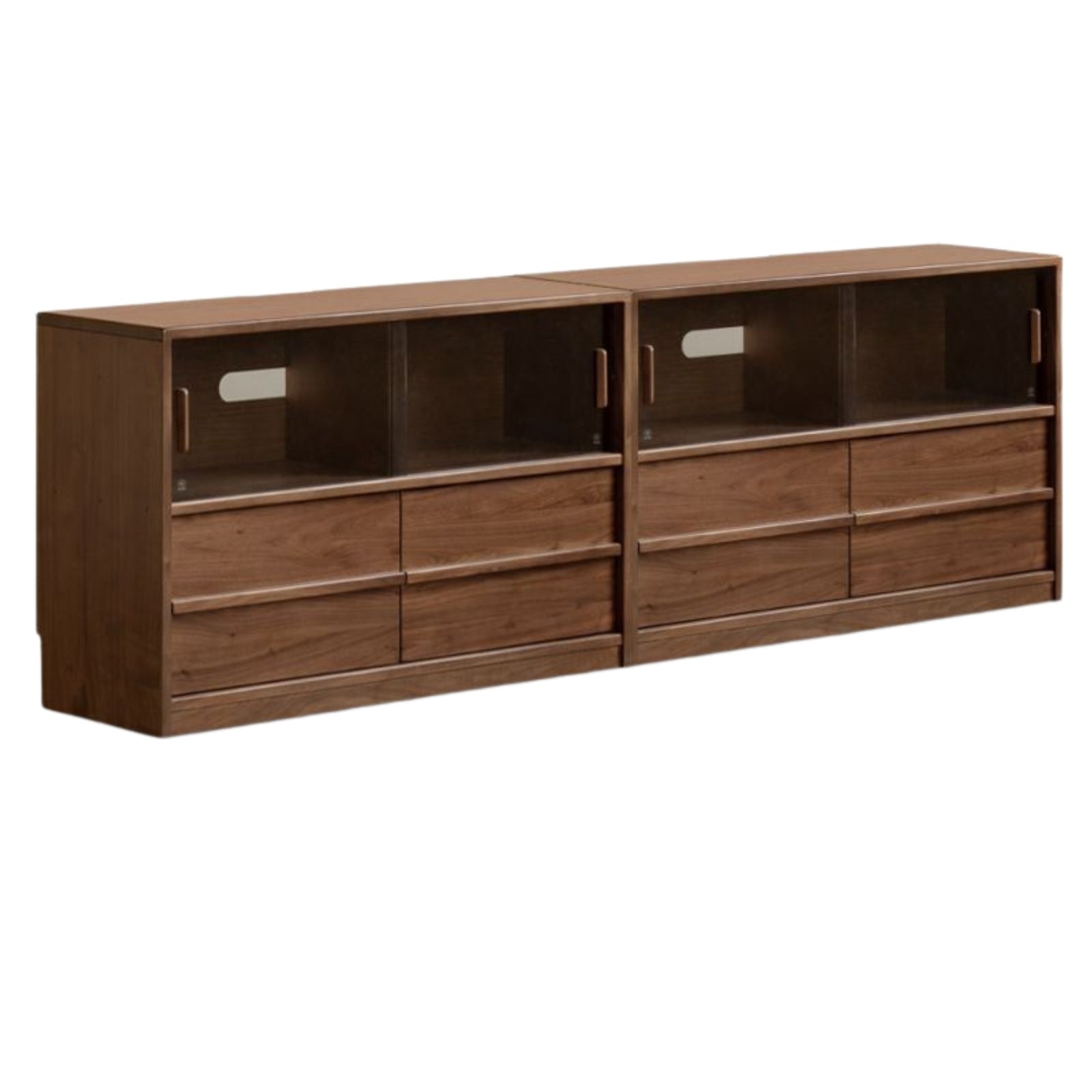 Black Walnut Solid Wood Italian Light Luxury TV Cabinet