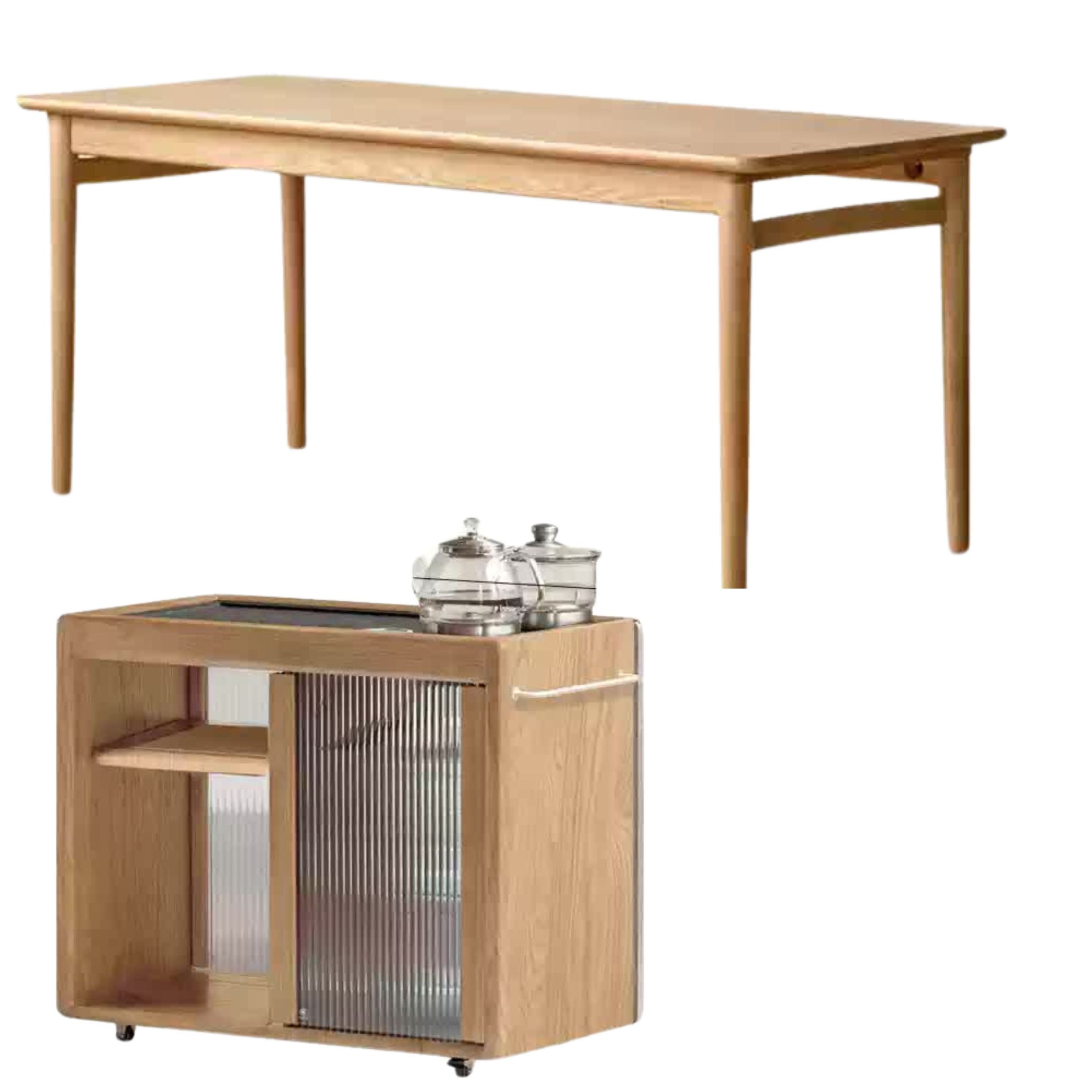 Ash Solid Wood Modern Dual-Purpose Tea Table.
