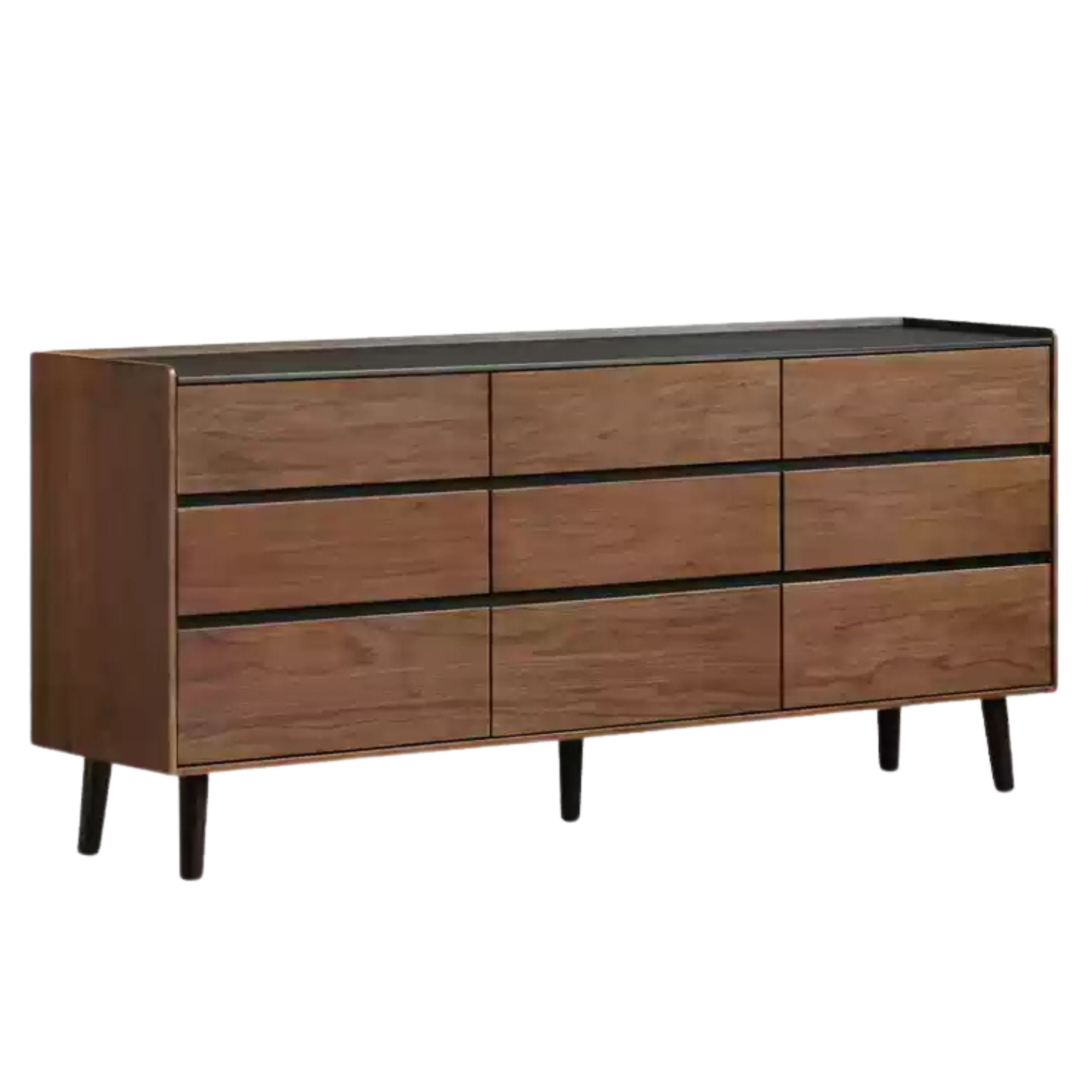 Black Walnut Solid Wood Italian Light Luxury Drawer Cabinet