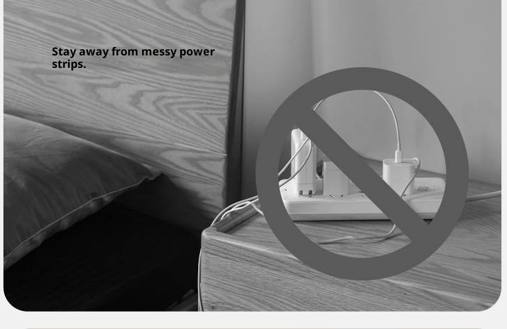 Cherry Solid Wood Suspended Bed with Light