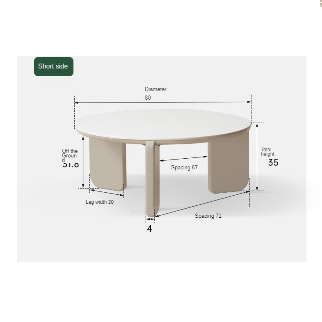 Poplar Solid Wood Rock Plate Combination Coffee Table.