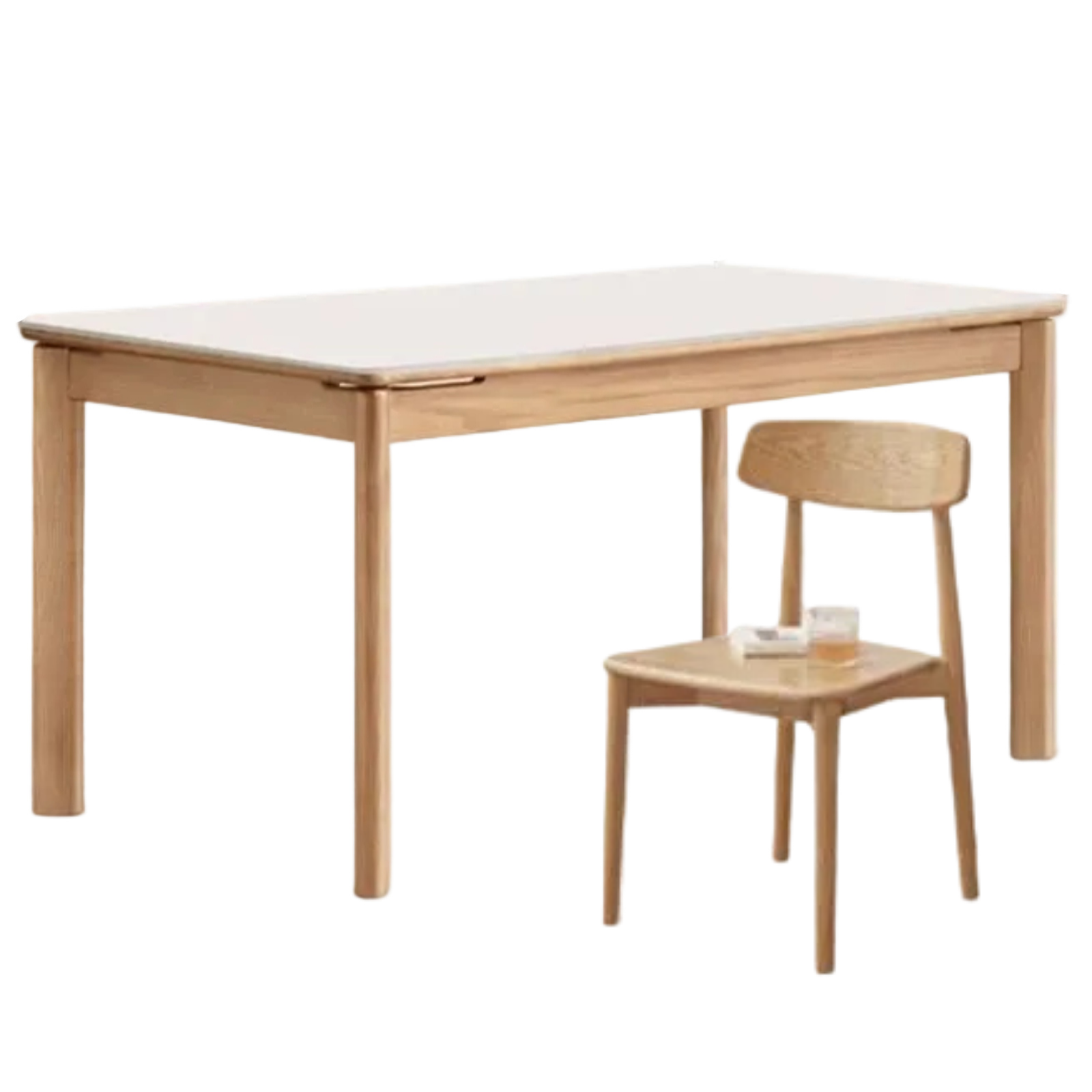 Ash, Oak Solid Wood Modern Minimalist Style Slab Dining Table