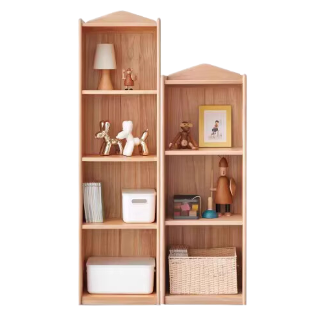Beech Solid Wood Combination Bookshelf, Cabinet