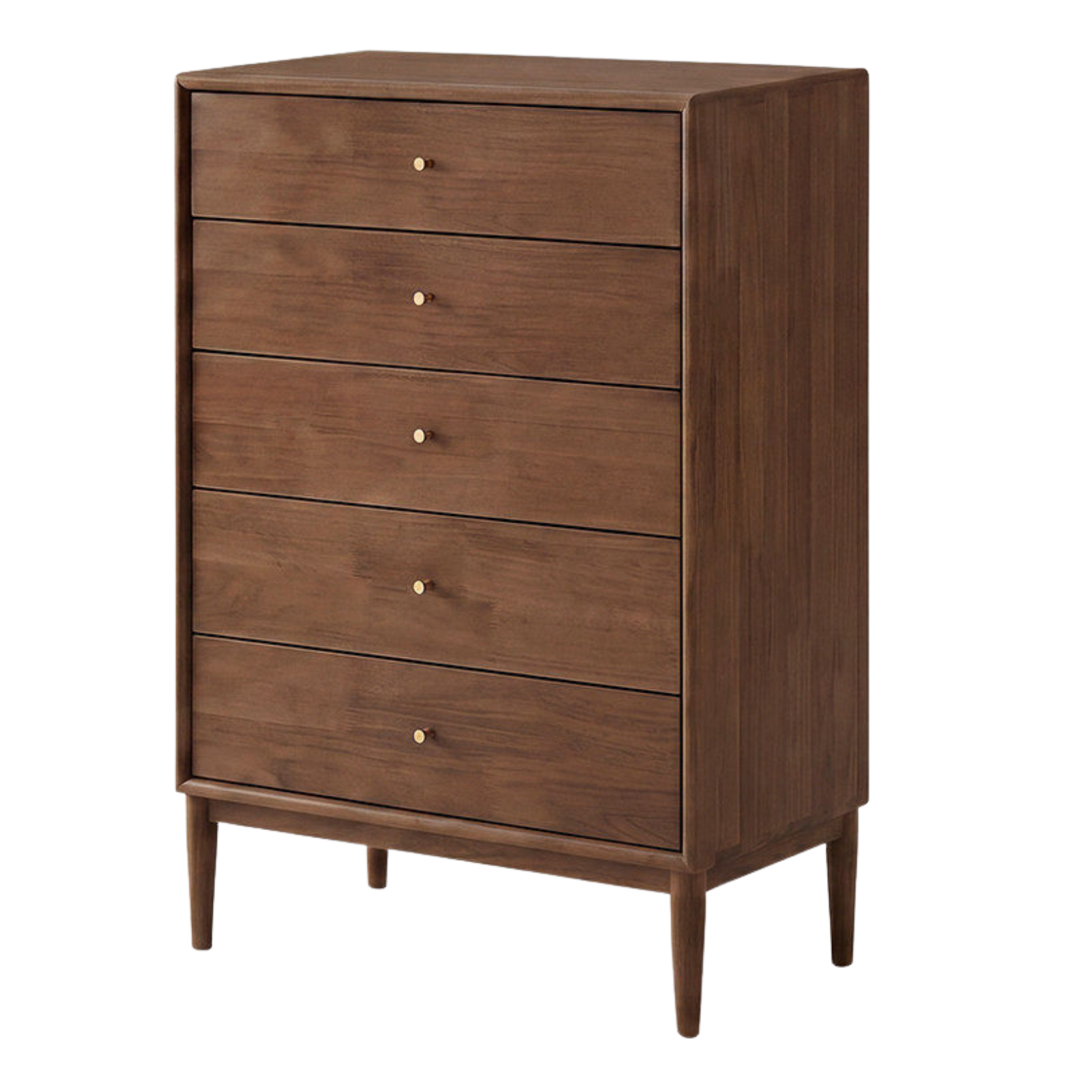 Oak, Solid Rubberwood Modern Minimalist Chest of Drawers