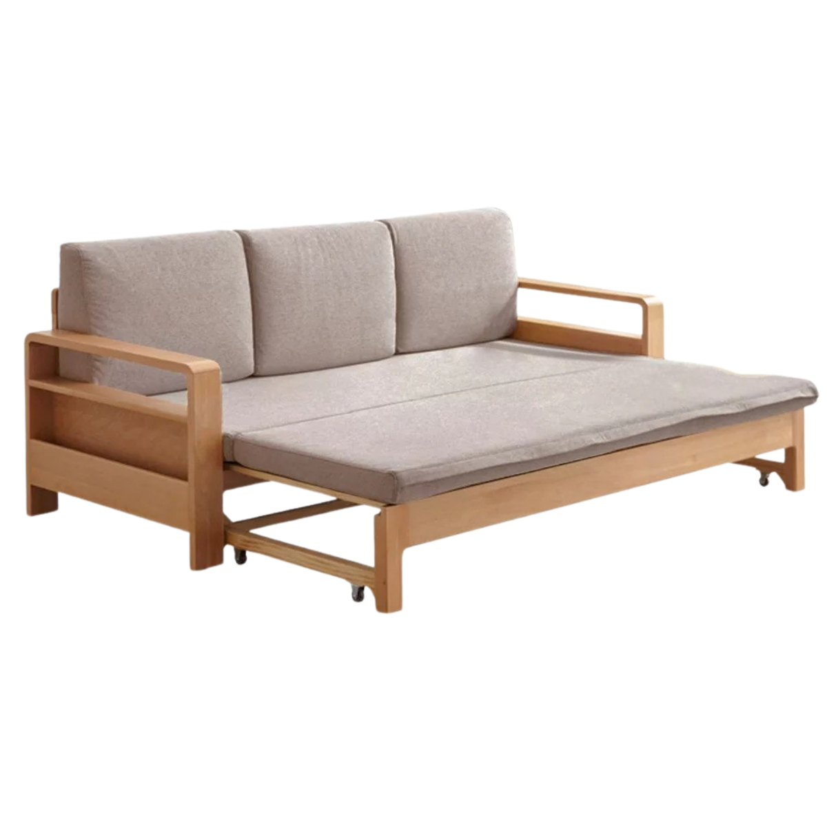 Oak, Beech Solid Wood Multifunctional Storage Sofa Bed