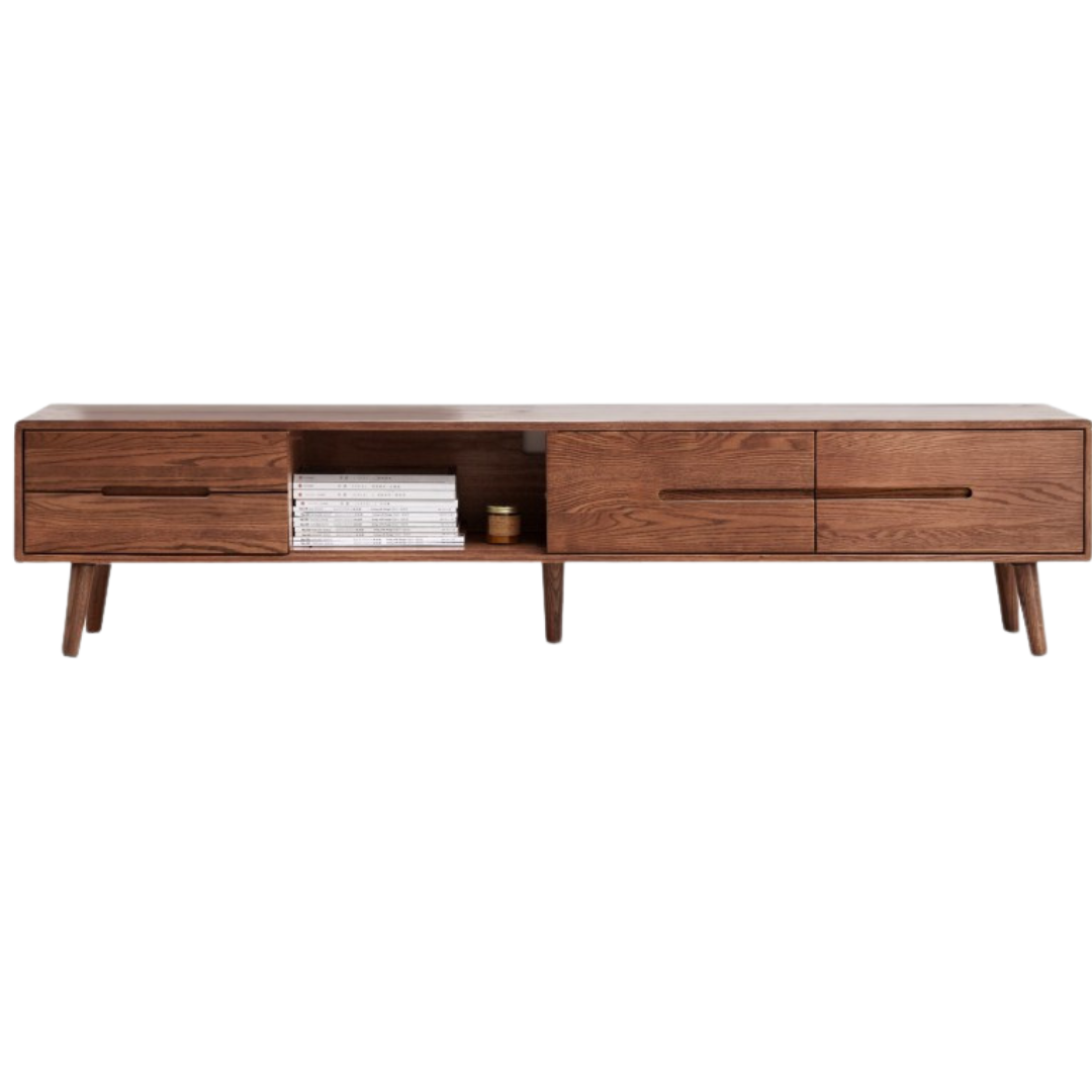 Oak, Rubberwood, Beech Solid Wood TV Stand Sliding Door.