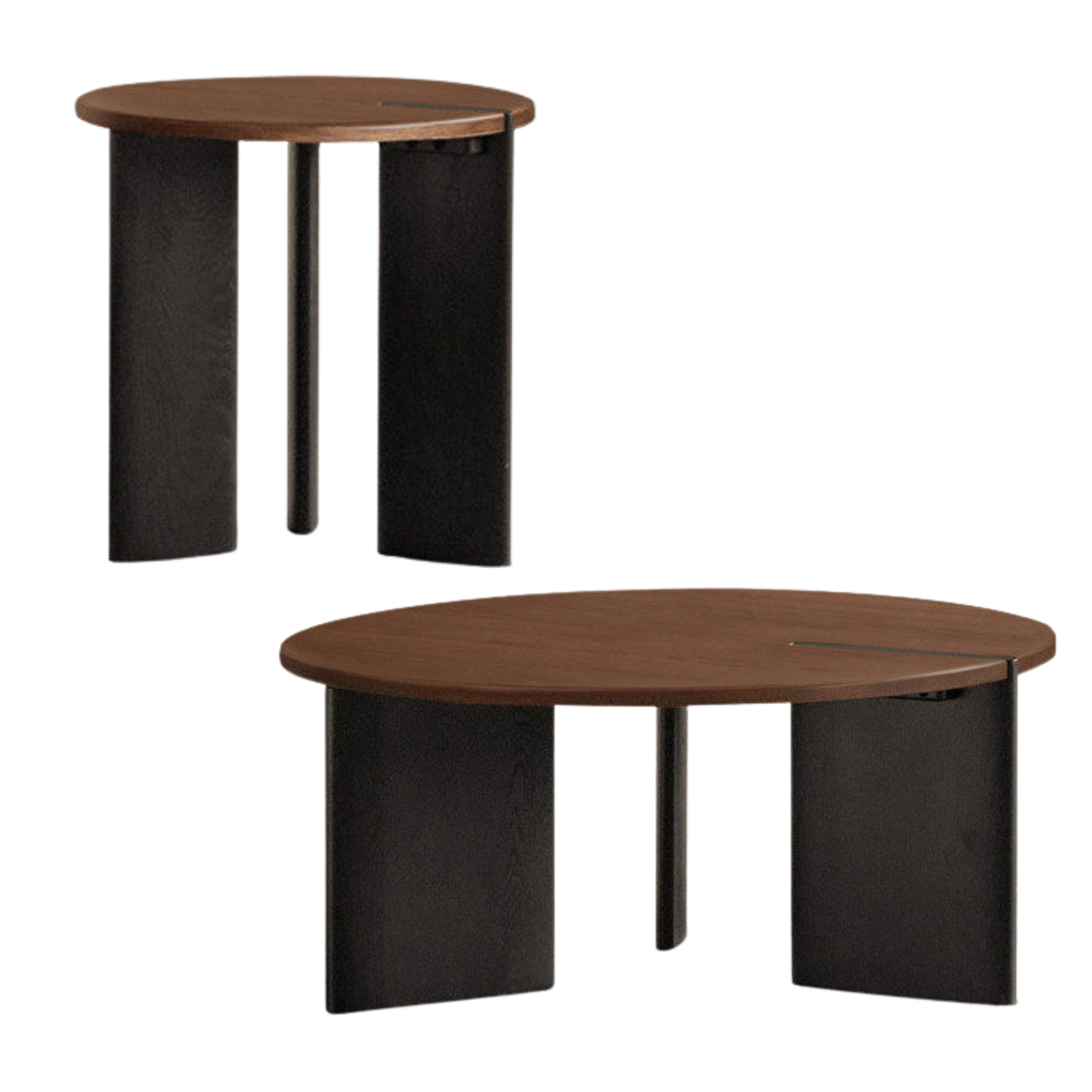 Sandalwood, Golden Pear Solid Wood Round Coffee Table with Italian Modern Design