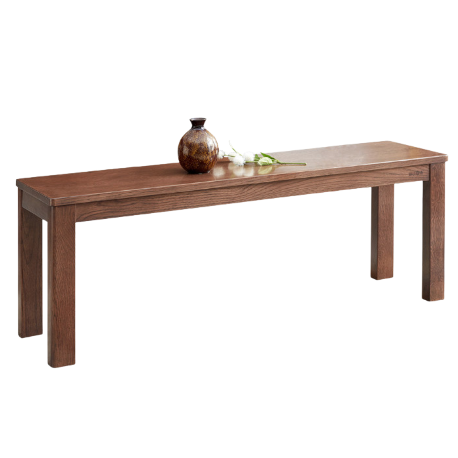 Black Walnut, Oak, Sandalwood, Ash, Solid Rubberwood Nordic Long Bench