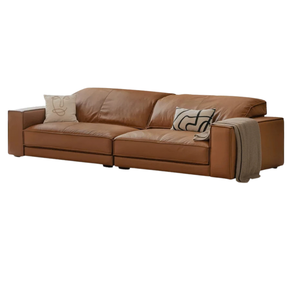 Genuine Leather sofa with Italian Low-Profile Design