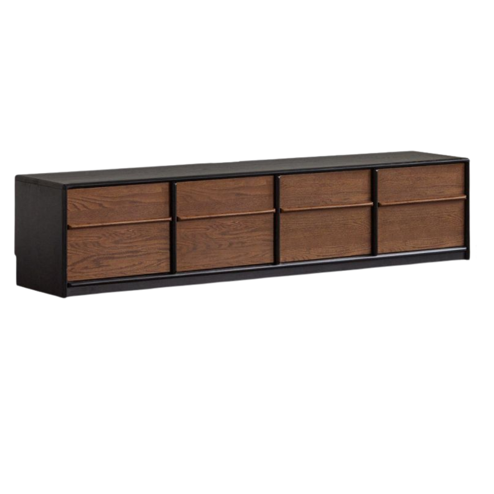 Oak Solid Wood Floor Standing TV Cabinet with Italian-Inspired Skeleton Line