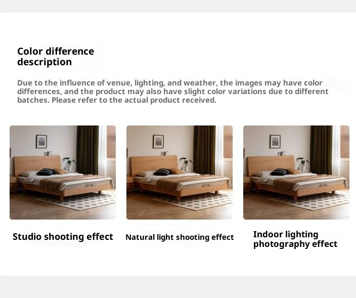 Cherry Solid Wood Suspended Bed with Light