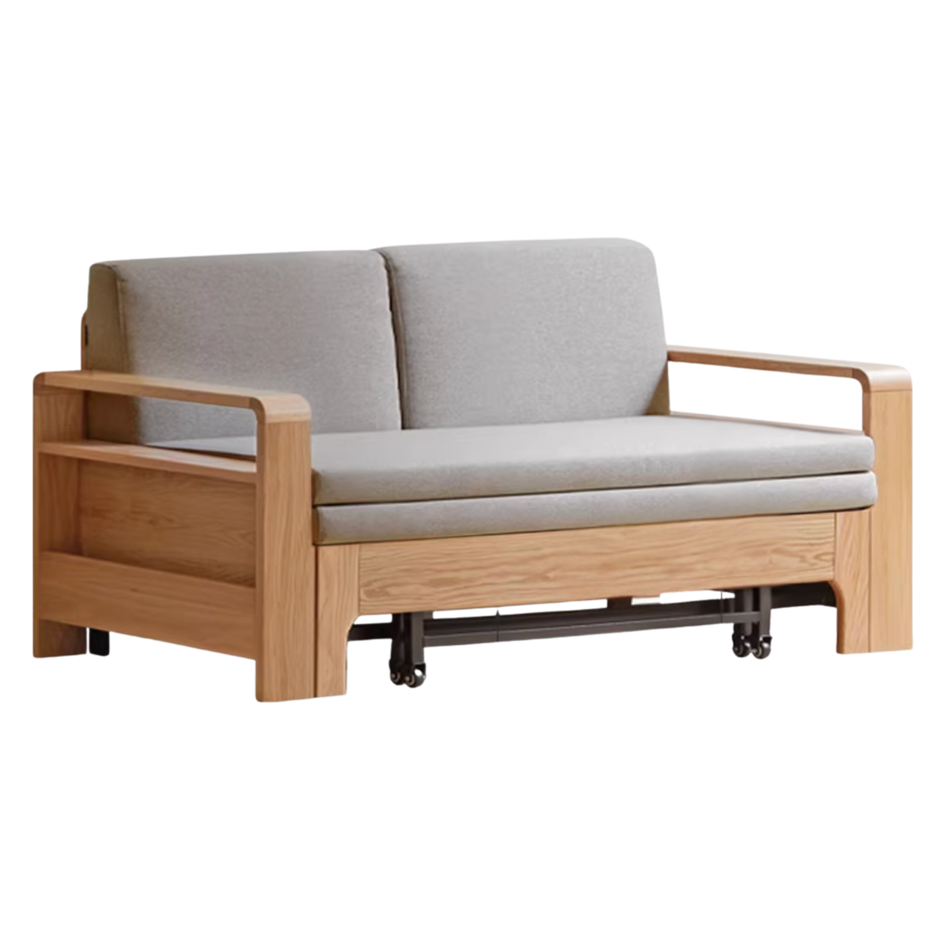 Oak Solid Wood Multi-function Sleeper Sofa.