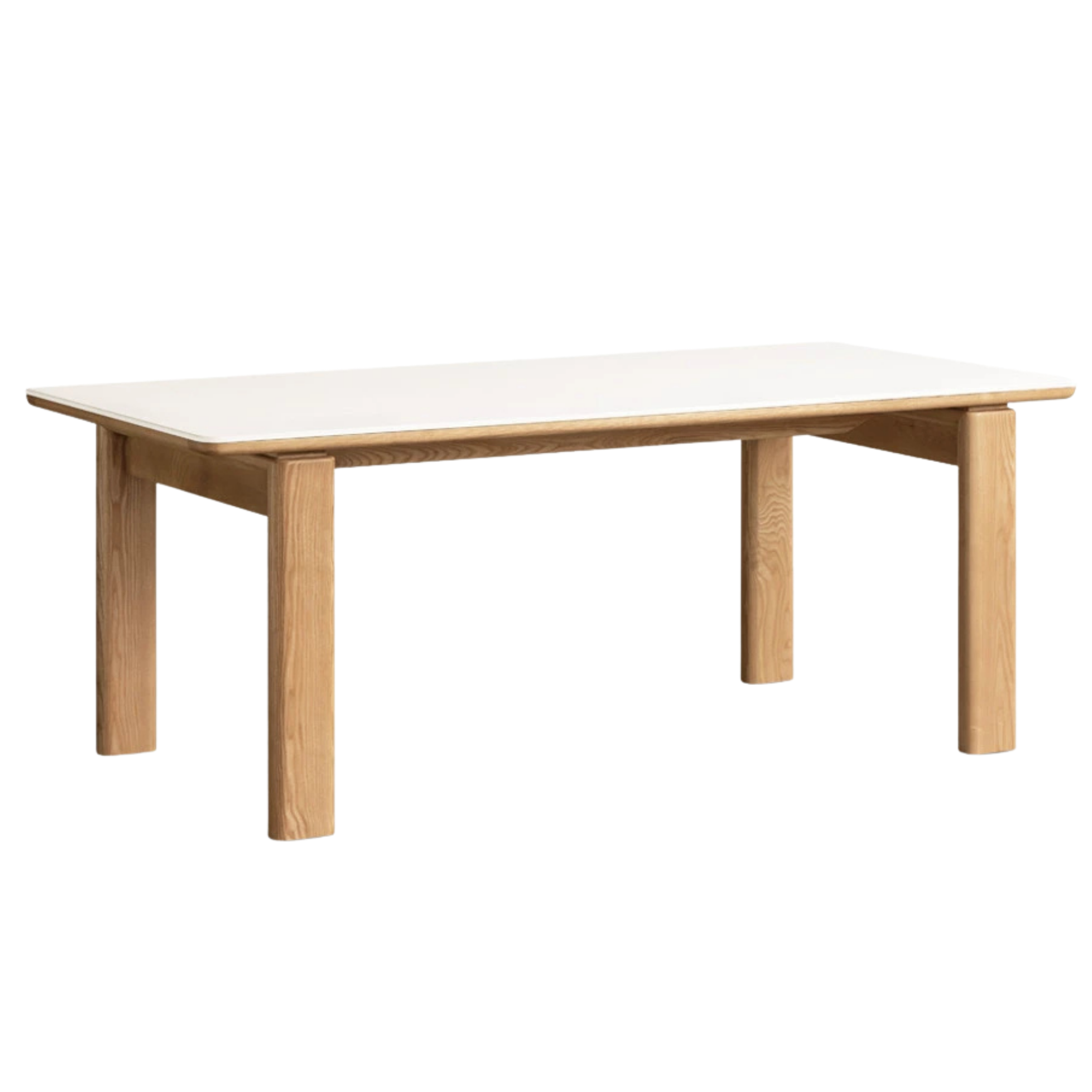 White Ash Solid Wood Restaurant Slab Dining Table