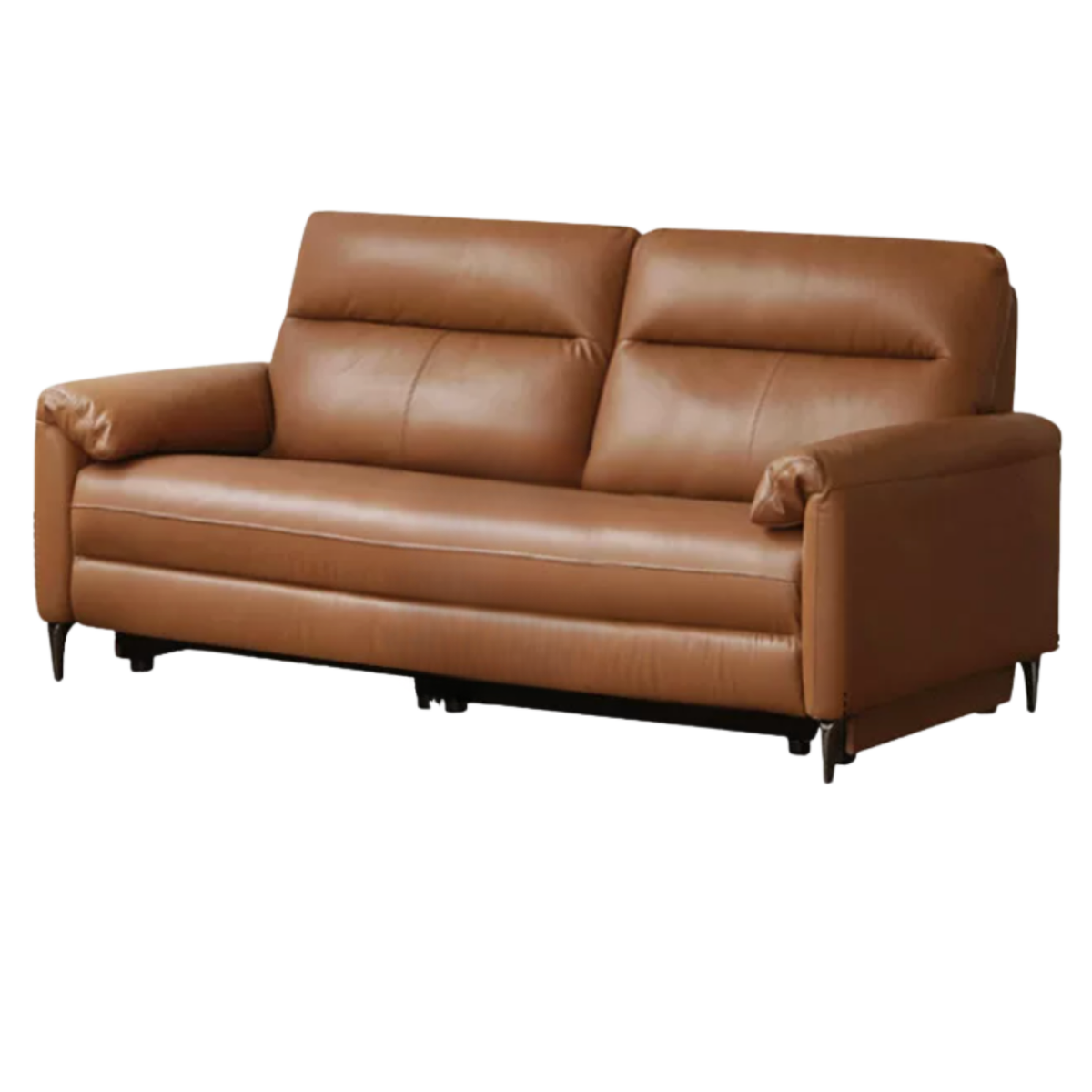 Leather Power Reclining Sofa with Adjustable Headrest and USB Charging Port