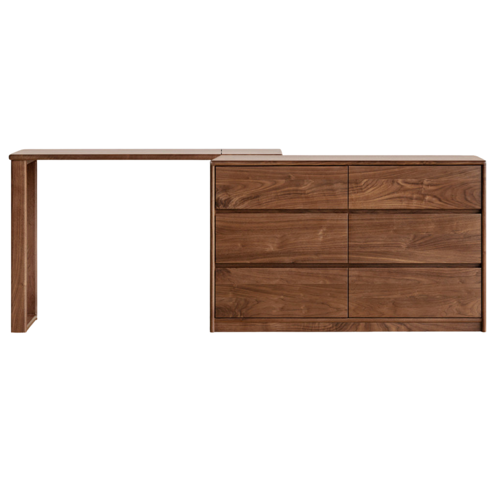 Black Walnut, South American Walnut Solid Wood Retractable Vanity Table.