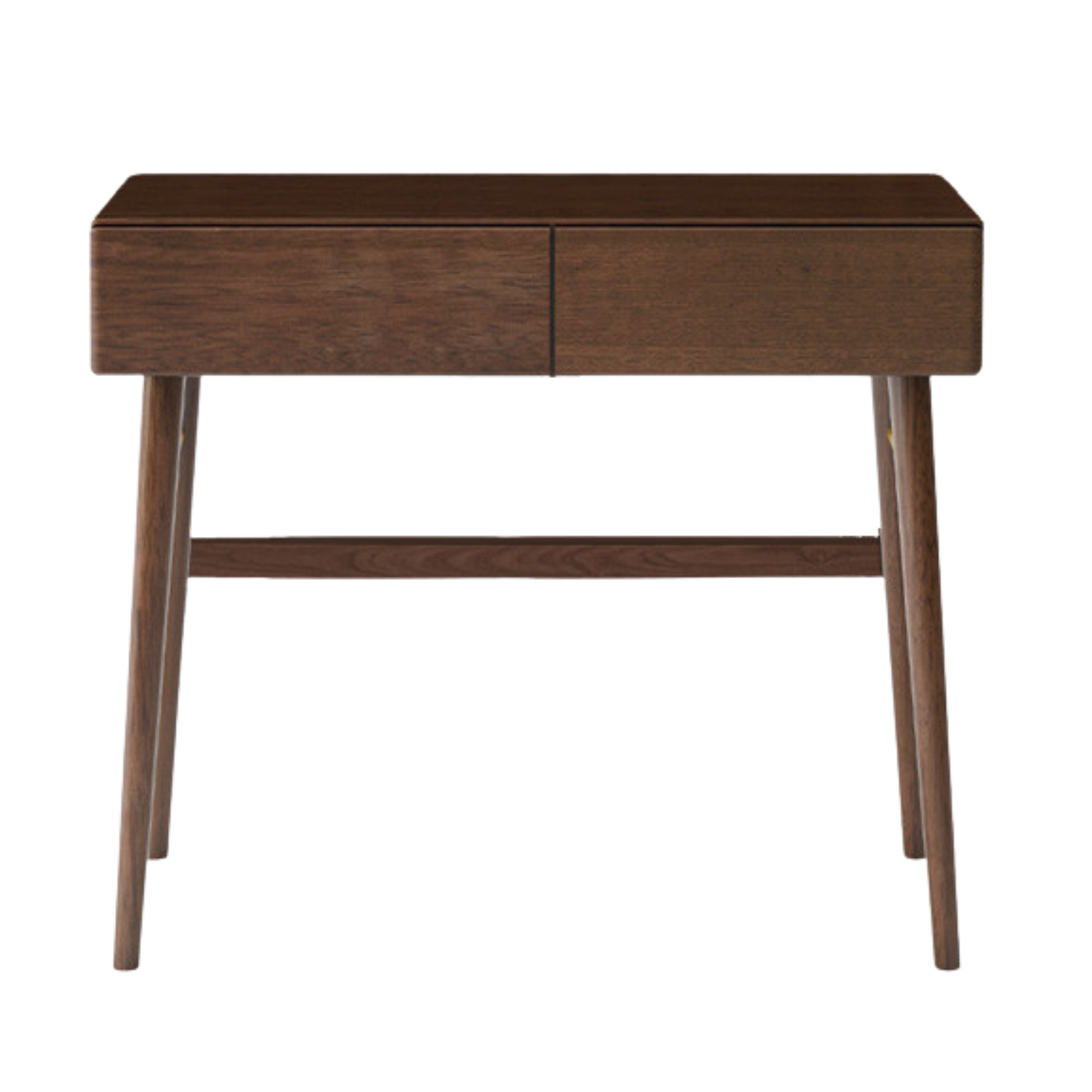 Black Walnut, Sandalwood Solid Wood Moon Makeup Mirror Vanity Table.