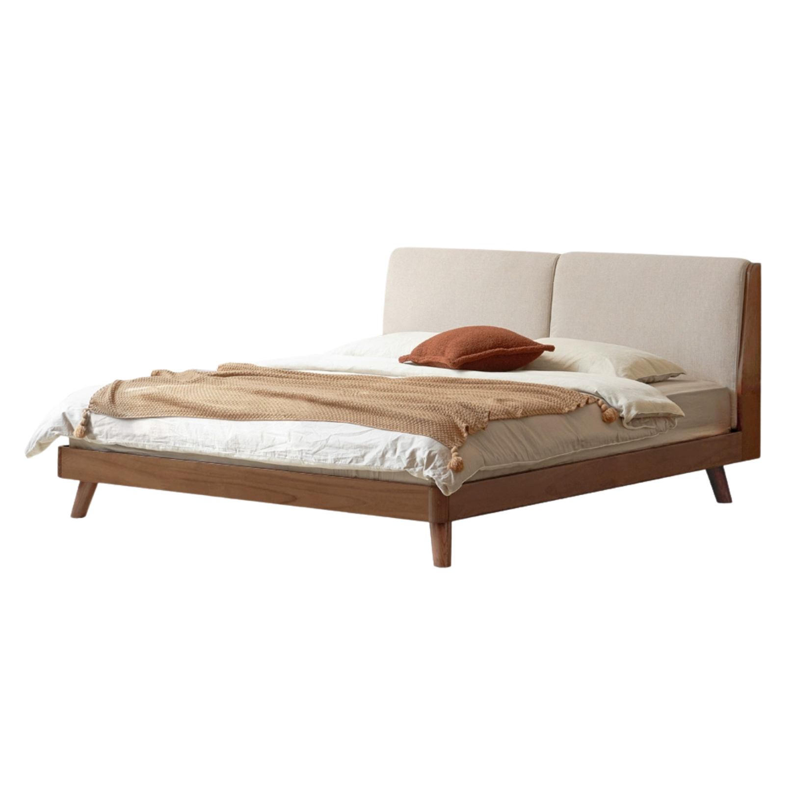 Rubberwood, Oak solid wood Soft Bed